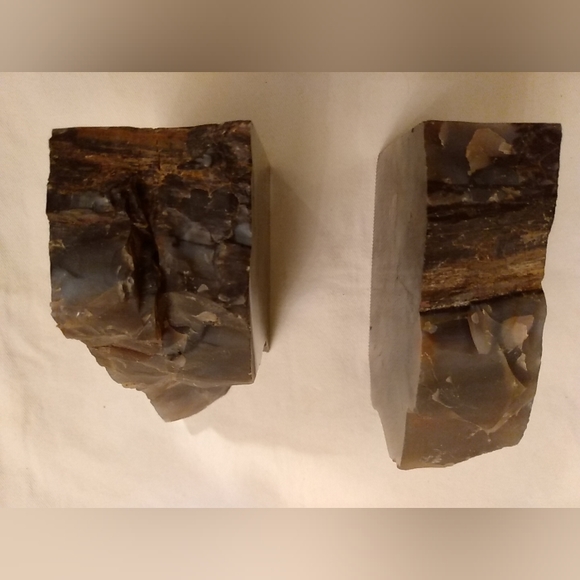 Petrified Wood Book Ends Polished Collectible Nature Fossil Earth Eco Gift - Picture 5 of 7